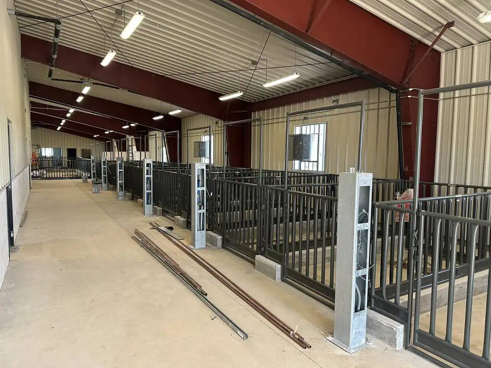 Jarrell ISD ag facility under construction, framing up before equipment is set
